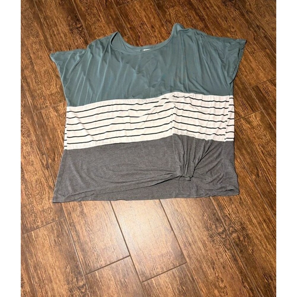 Maurices 24/7 Color Block Twist Knot Dolman Top - 1X